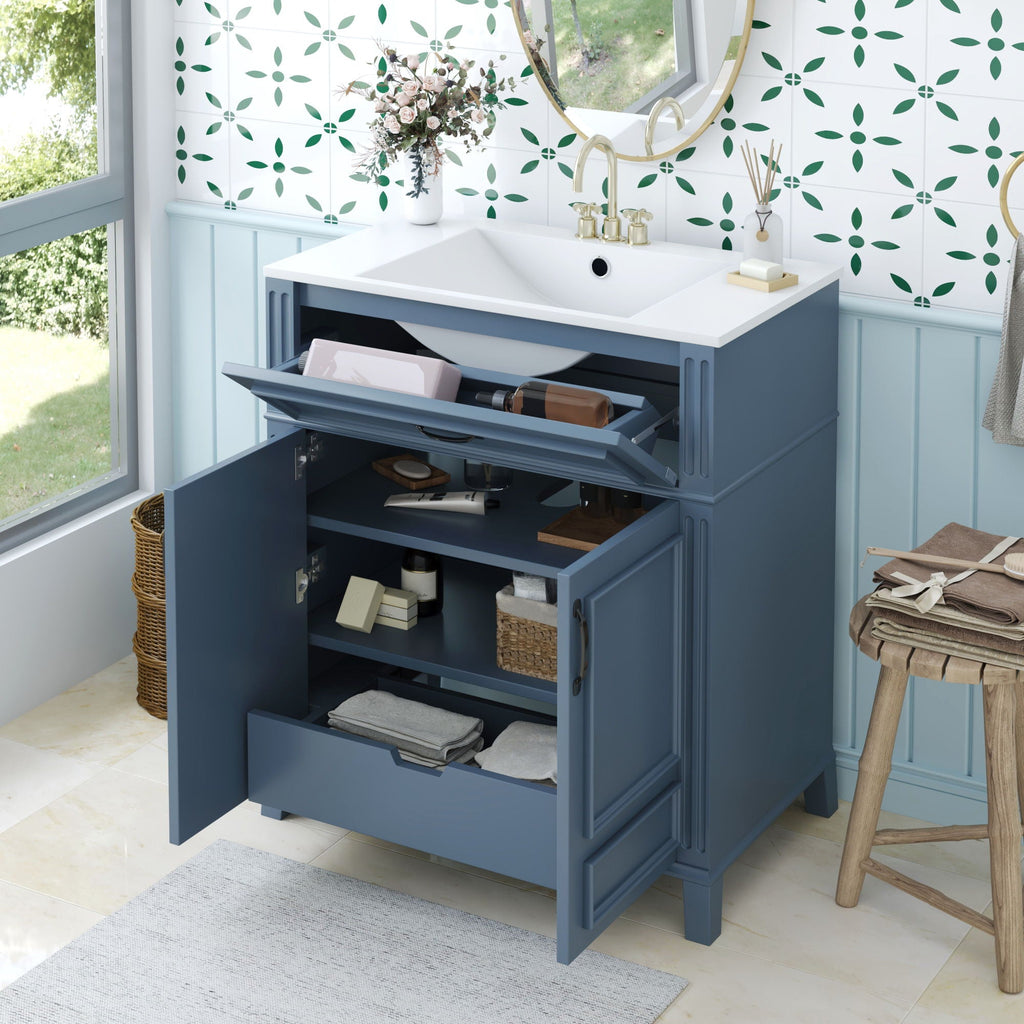 Bathroom Vanity With Sink Storage Cabinet - Blue by Unique Piece Furniture
