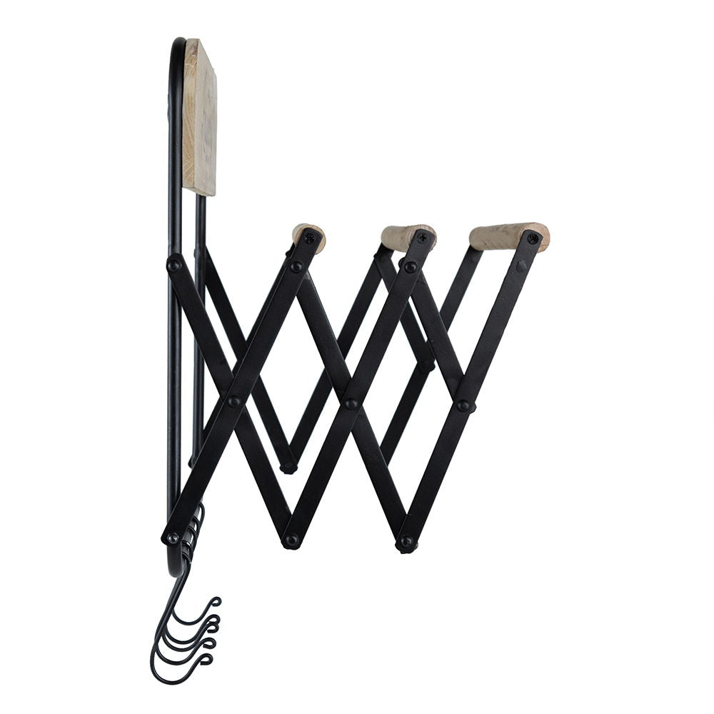 Laundry Rack With Accordion Design - Brown / Black - Black Brown by Unique Piece Furniture