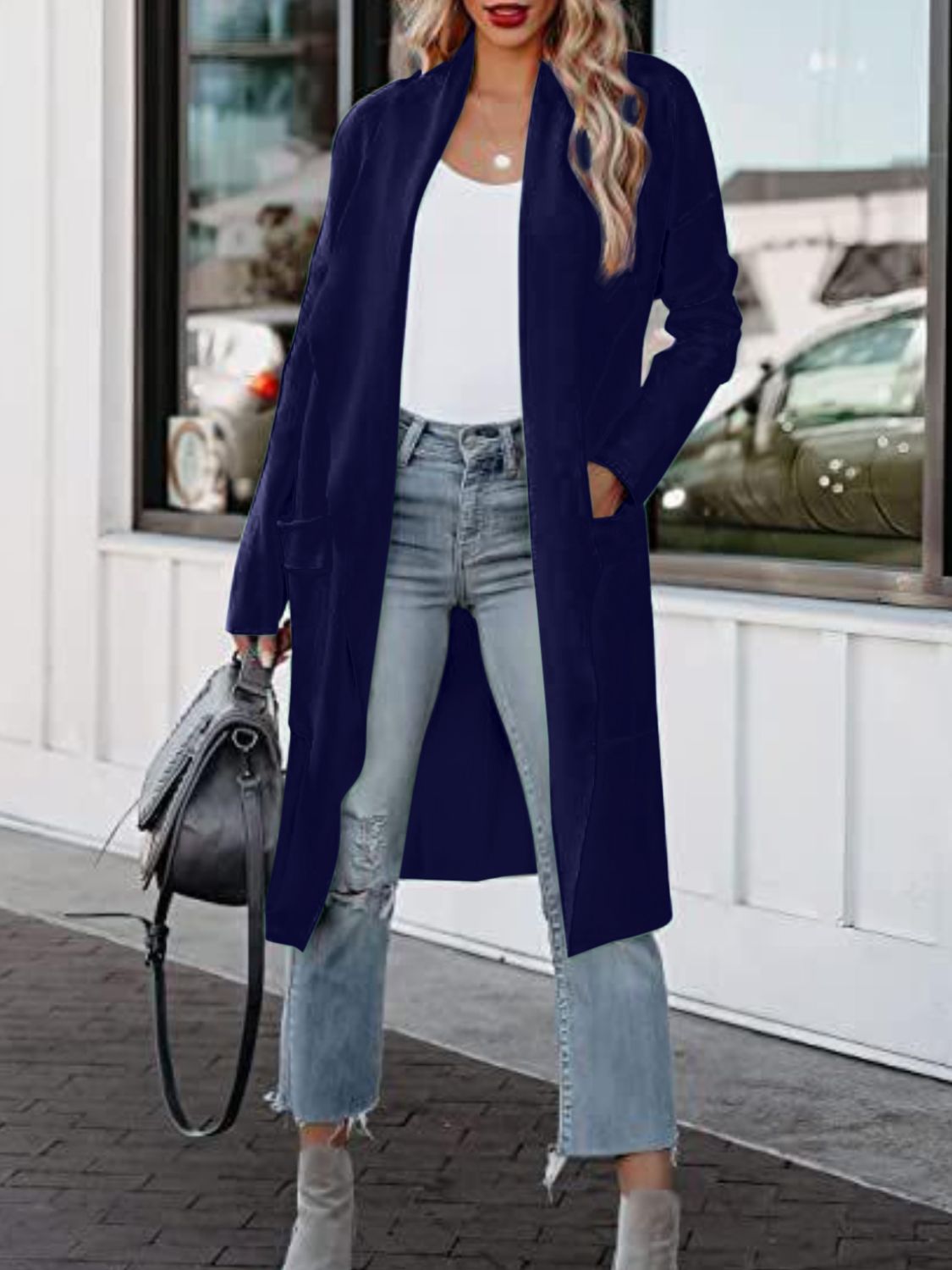 Open Front Dropped Shoulder Outerwear by Wild and Free Boutique