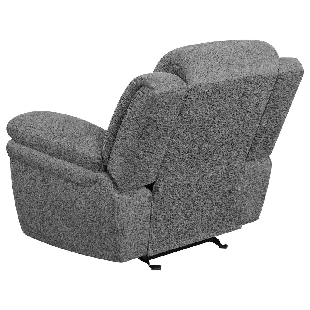 Bahrain Upholstered Glider Recliner Charcoal by Unique Piece Furniture