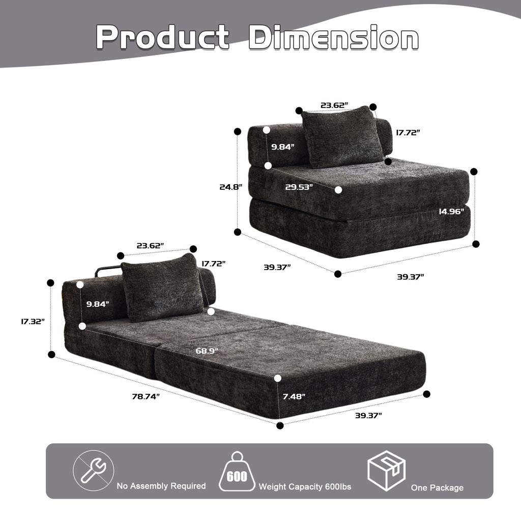 Convertible Floor Sofa Bed With Fixed Shape Frame For Living Room by Unique Piece Furniture