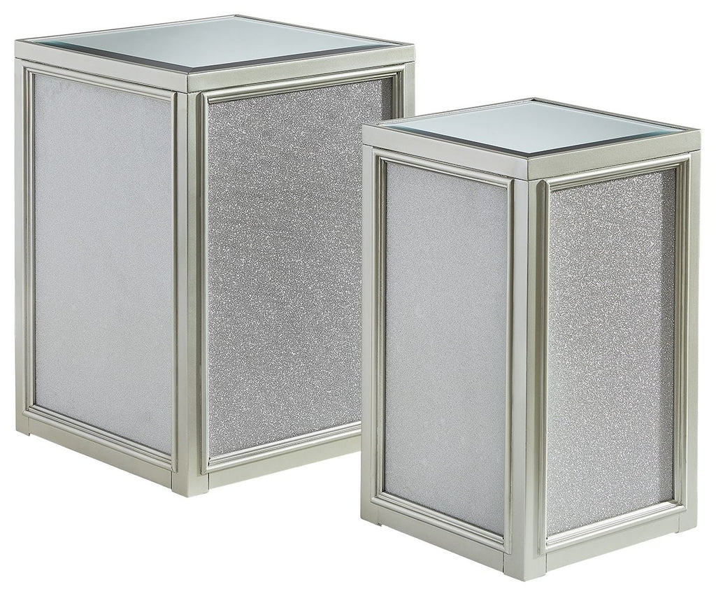Traleena - Nesting End Tables (Set of 2) - Silver Finish by Unique Piece Furniture