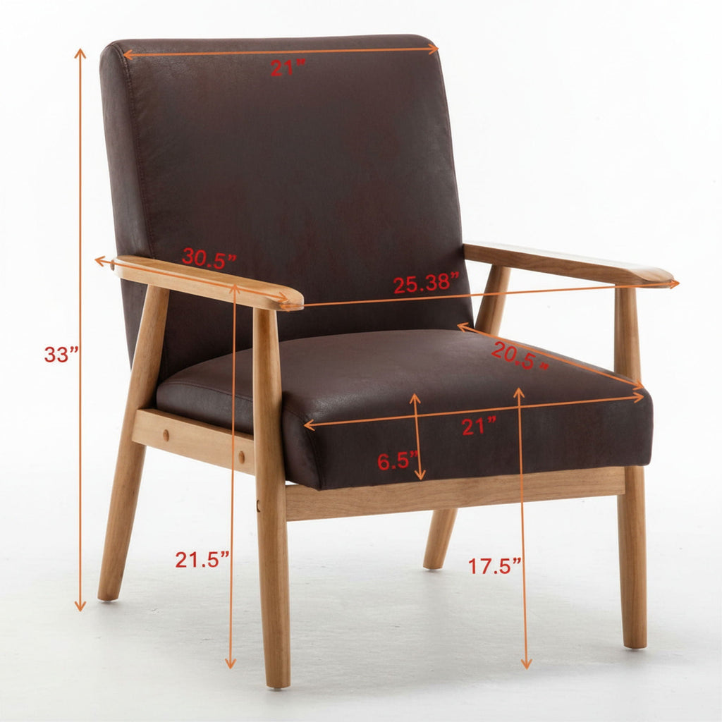 Wide Arm Chair - Brown by Unique Piece Furniture