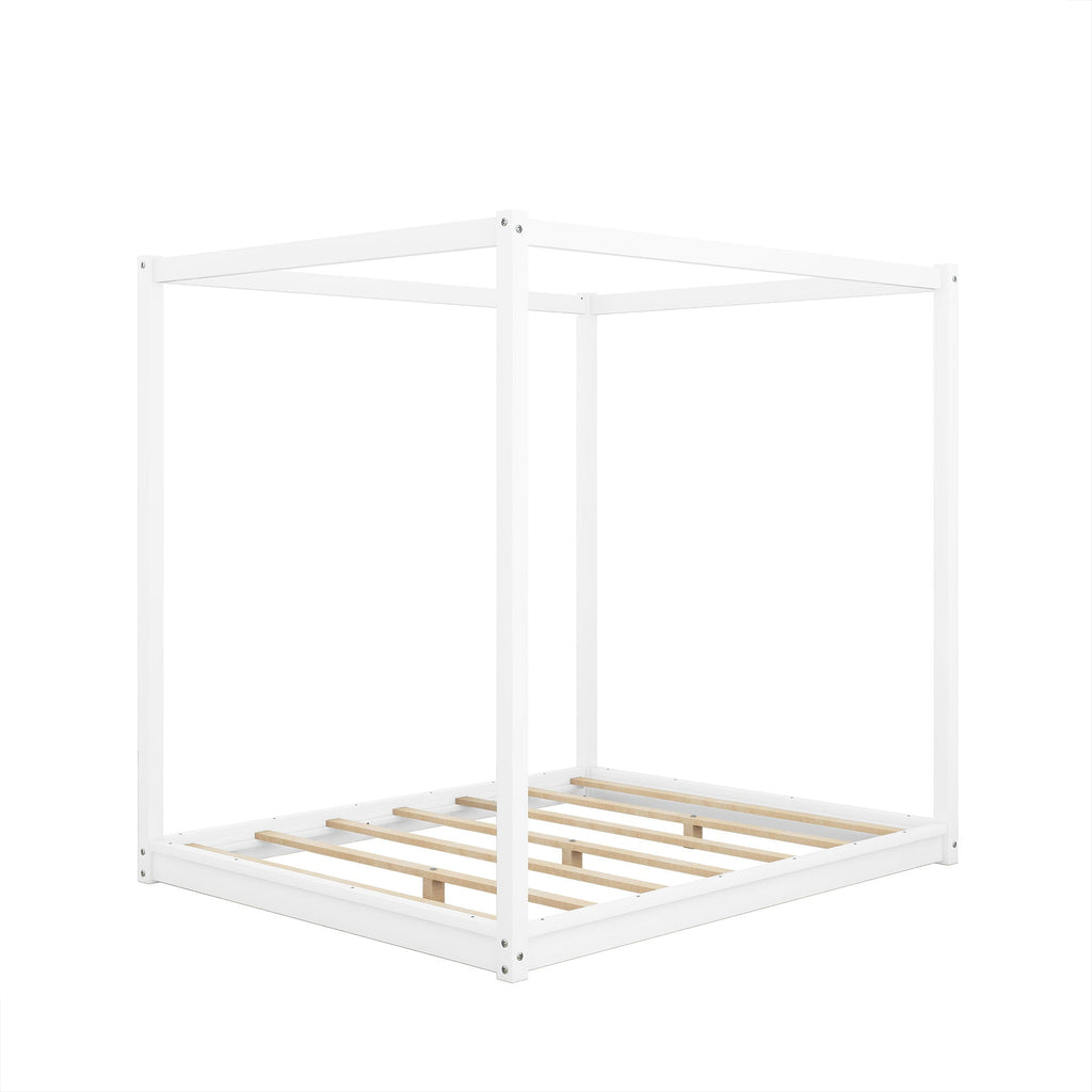 Wood Canopy Platform Bed With Support Legs And Airflow Slats by Unique Piece Furniture