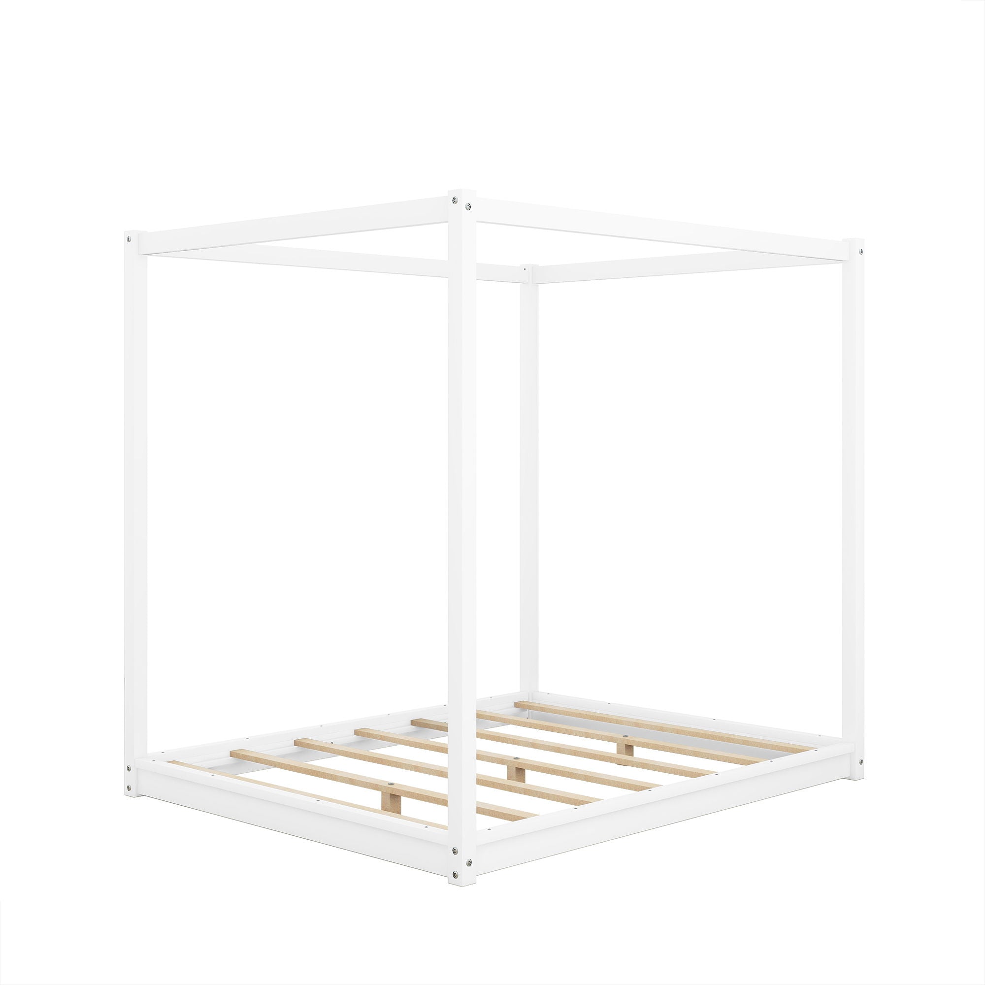 Wood Canopy Platform Bed With Support Legs And Airflow Slats by Unique Piece Furniture