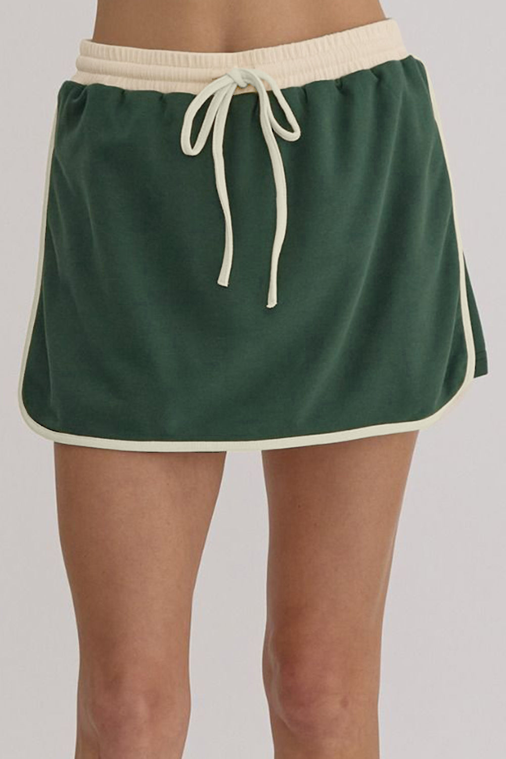 Contrast Trim Round Neck Top and Skort Set by Wild and Free Boutique