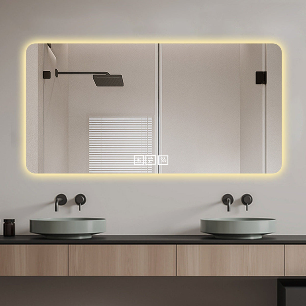 LED Bathroom Mirror With 3 Color Dimmable Backlight by Unique Piece Furniture
