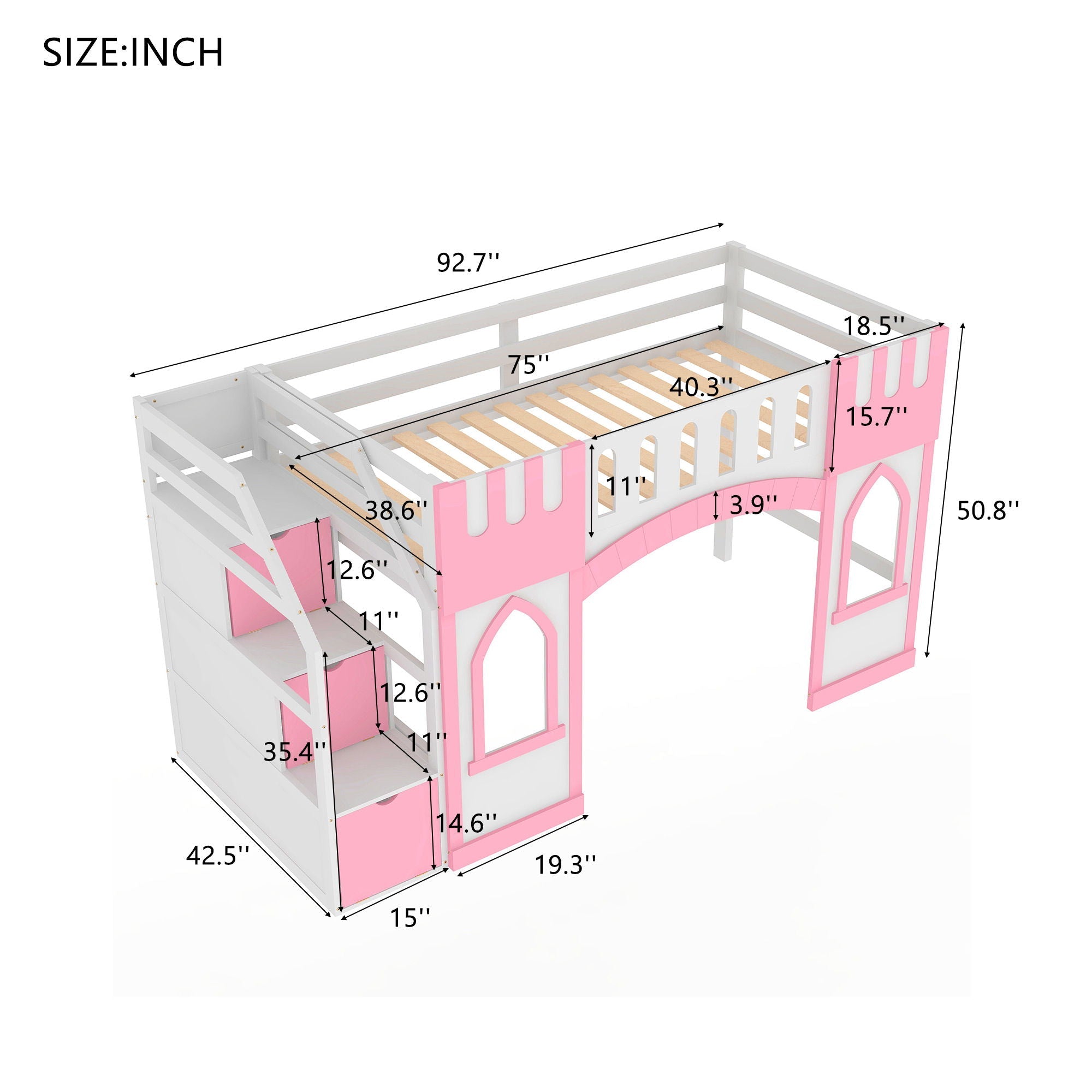 Loft Bed With Storage Staircase And Windows by Unique Piece Furniture