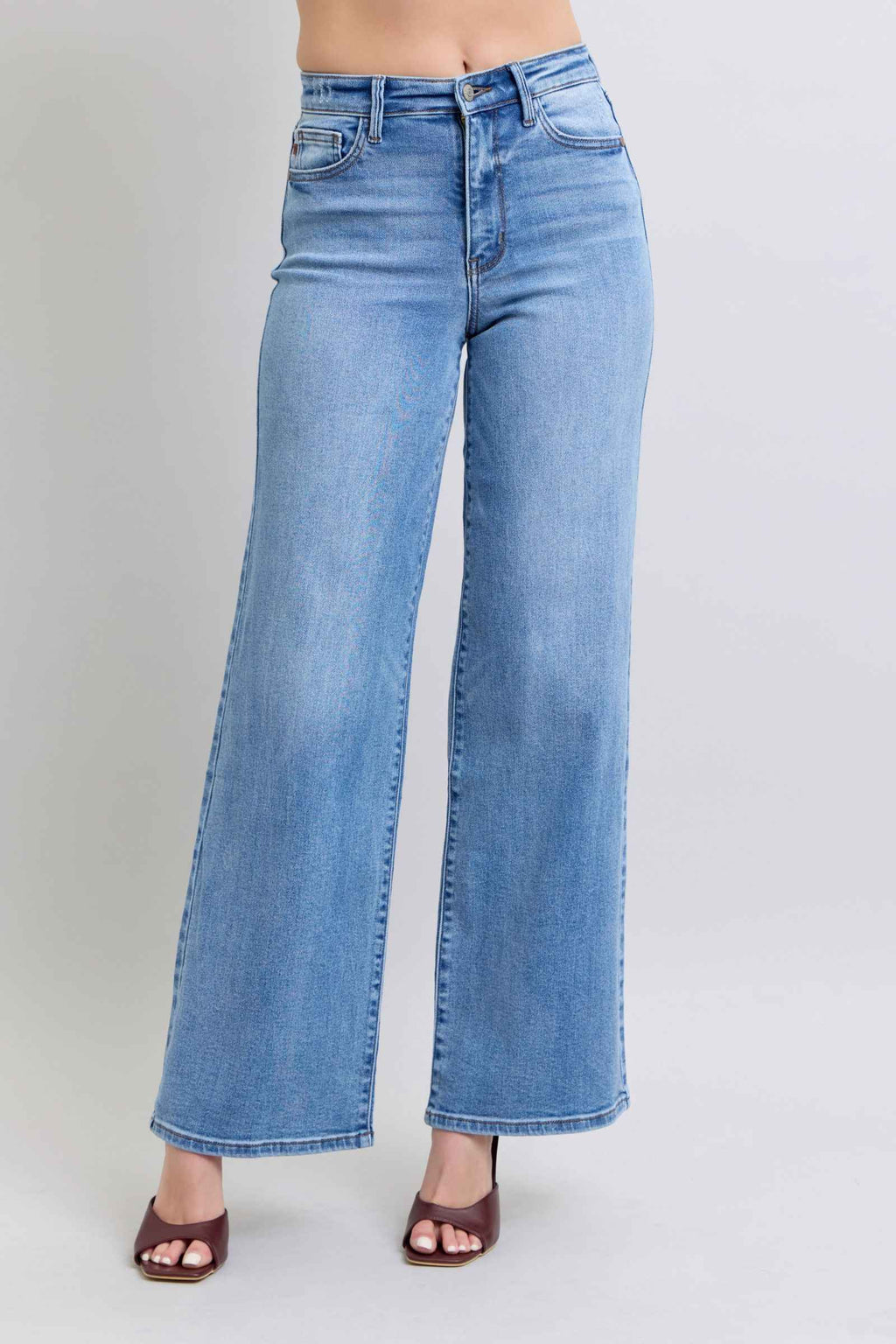 Judy Blue Full Size Wide Leg Jeans with Pockets by Wild and Free Boutique
