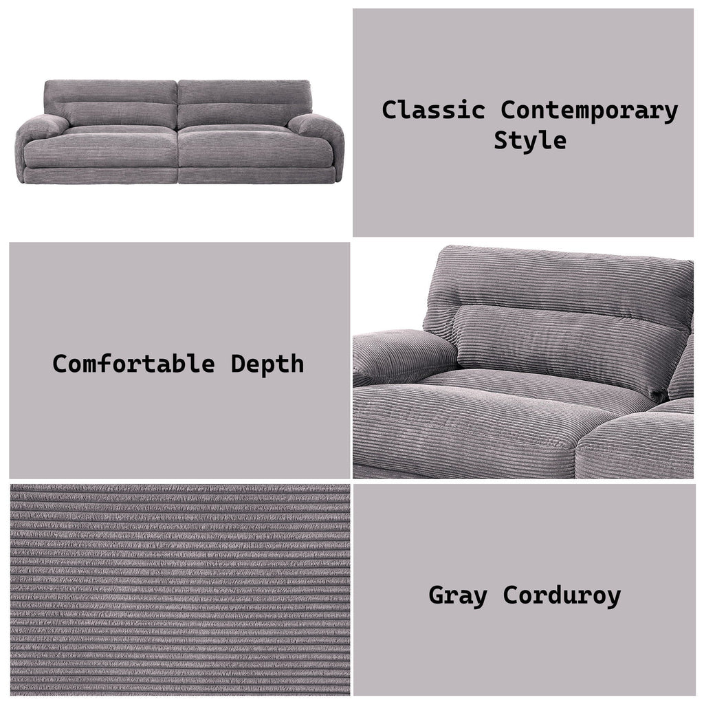Cadenza - Corduroy Sofa - Gray by Unique Piece Furniture