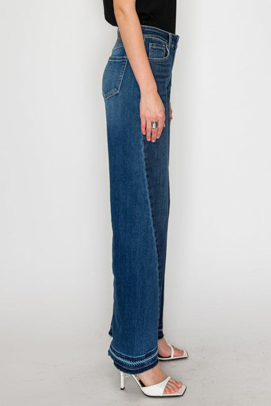 AT2005WDM - HIGH RISE FLARE JEANS by The Diamond Empire LLC