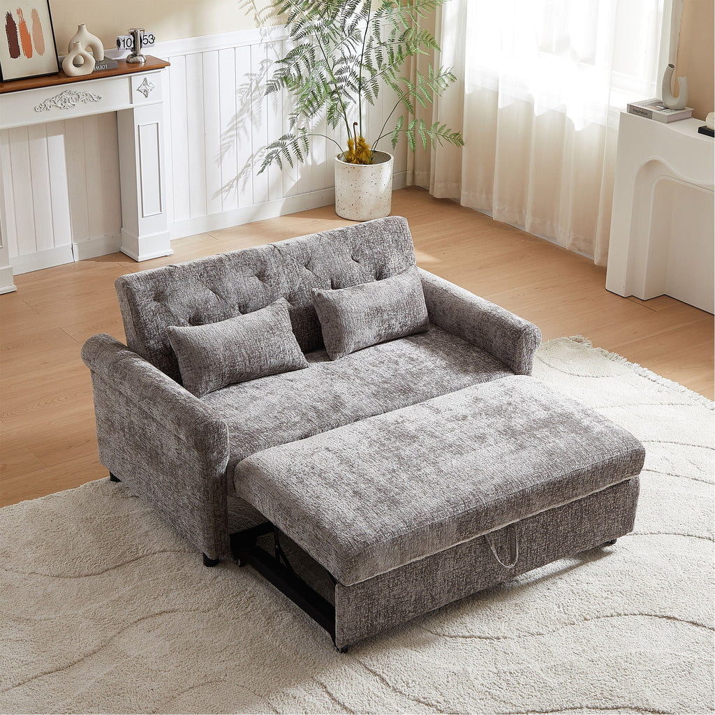 Loveseat Sofa Bed, Pull - Out Couch Sleeper & 2 Pillows by Unique Piece Furniture