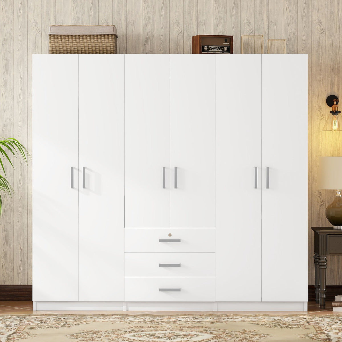 6 Doors Wardrobe Storage For Bedroom, With Big Drawers by Unique Piece Furniture