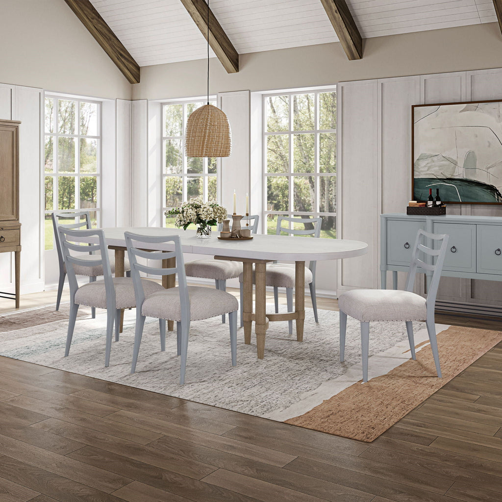 Triad - Double Pedestal Dining Table With Leaf - Sand by Unique Piece Furniture