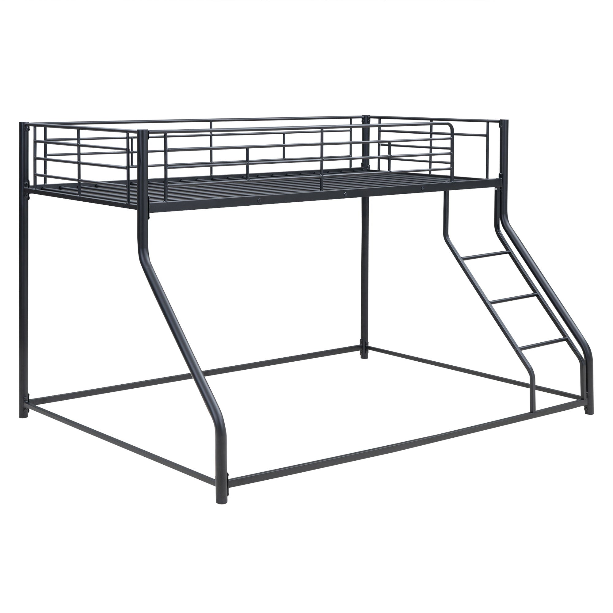 Metal Floor Bunk Bed With Sloped Ladder, Space Saving Design by Unique Piece Furniture
