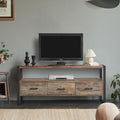Reclaimed Wood Media TV Console Table With 3 Drarwer, Open Shelf - Antique Gray by Unique Piece Furniture