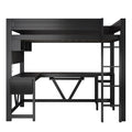 Gaming Loft Bed With Desk, Storage Shelves, LED And Charging Station by Unique Piece Furniture