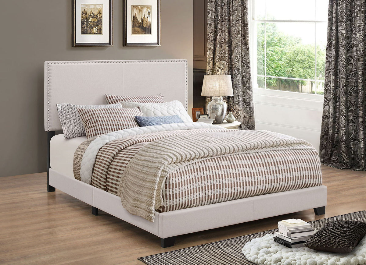 Boyd Upholstered Queen Panel Bed Ivory by Unique Piece Furniture