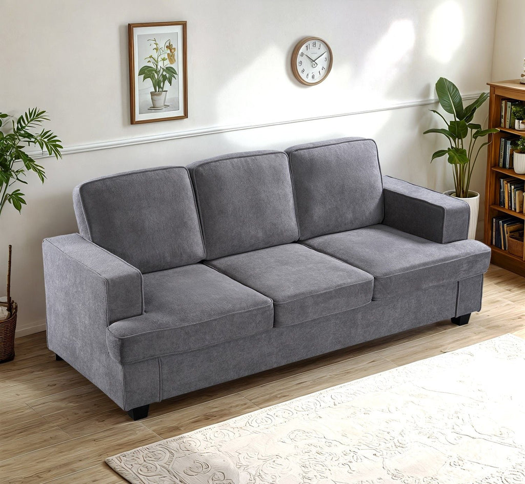 Modern Sofa, Comfortable 3 Seater Couch With Deep Seating, Loose Back Cushions, Wide Arms by Unique Piece Furniture