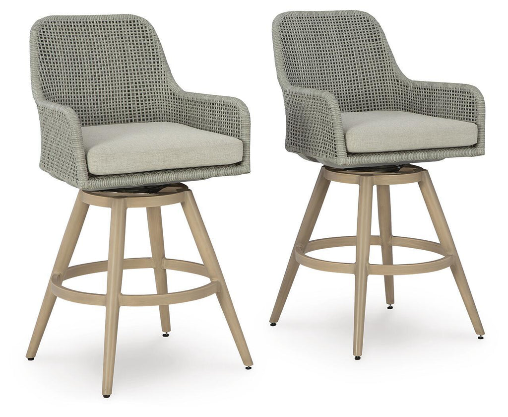 Seton Creek - Barstool With Cushion (Set of 2) - Beige / Gray by Unique Piece Furniture