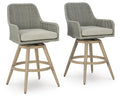 Seton Creek - Barstool With Cushion (Set of 2) - Beige / Gray by Unique Piece Furniture