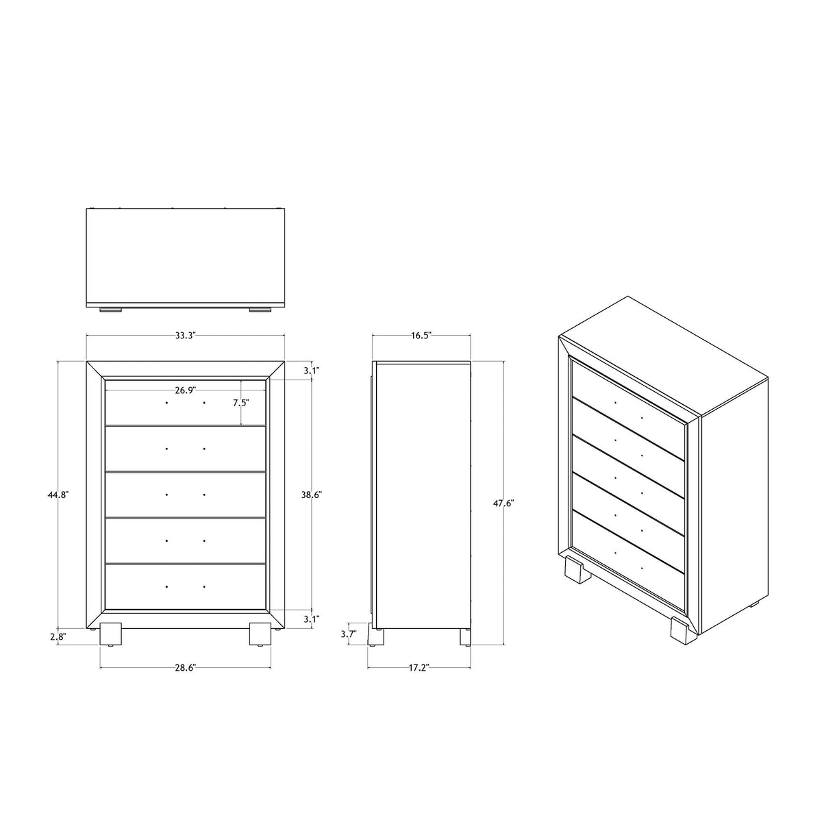 Skye - Marble Chest - White by Unique Piece Furniture