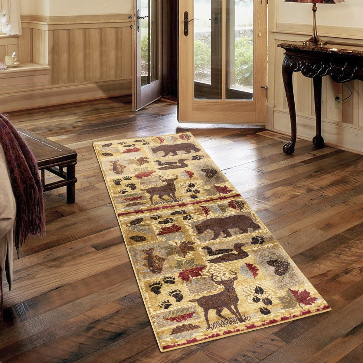 Nature's Nest - 5'3" X 7'3" Polypropylene, Lodge Area Rug - Multi / Beige by Unique Piece Furniture
