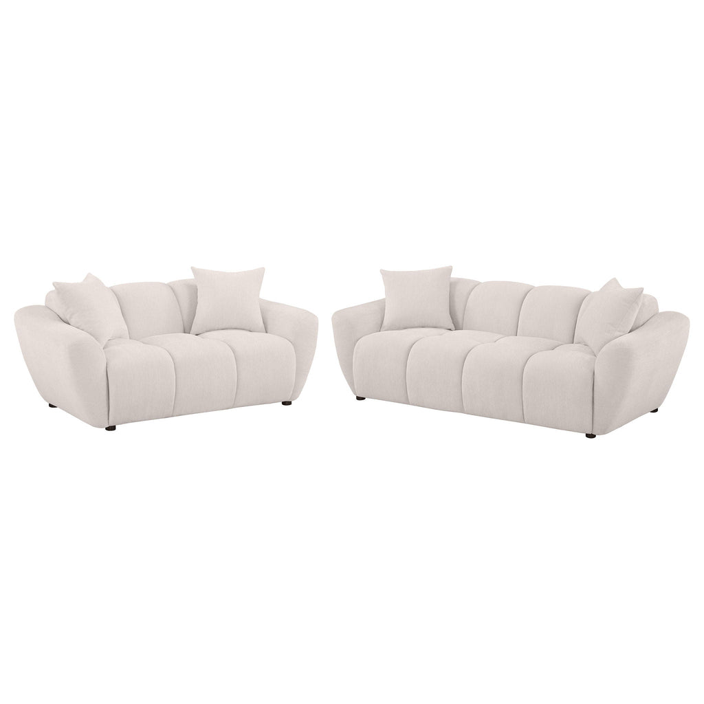 Destino 2-piece Chenille Splayed Arm Sofa Set Greige by Unique Piece Furniture