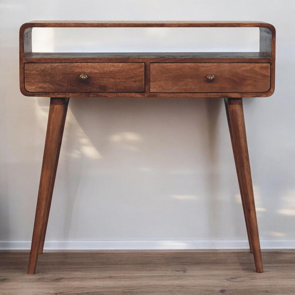 Solid Wood Curved Console Table by Unique Piece Furniture