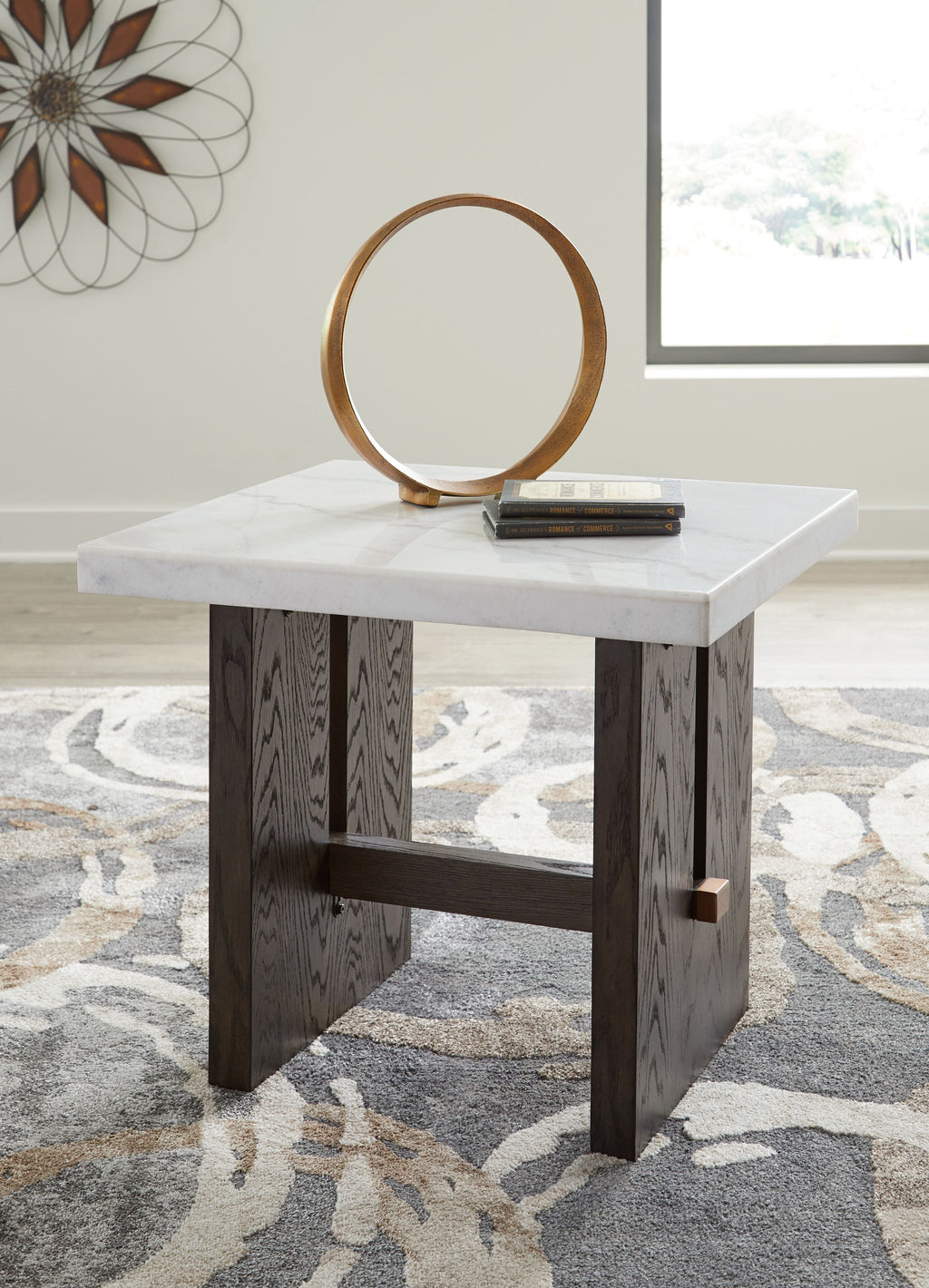 Burkhaus - Rectangular End Table - White / Dark Brown by Unique Piece Furniture