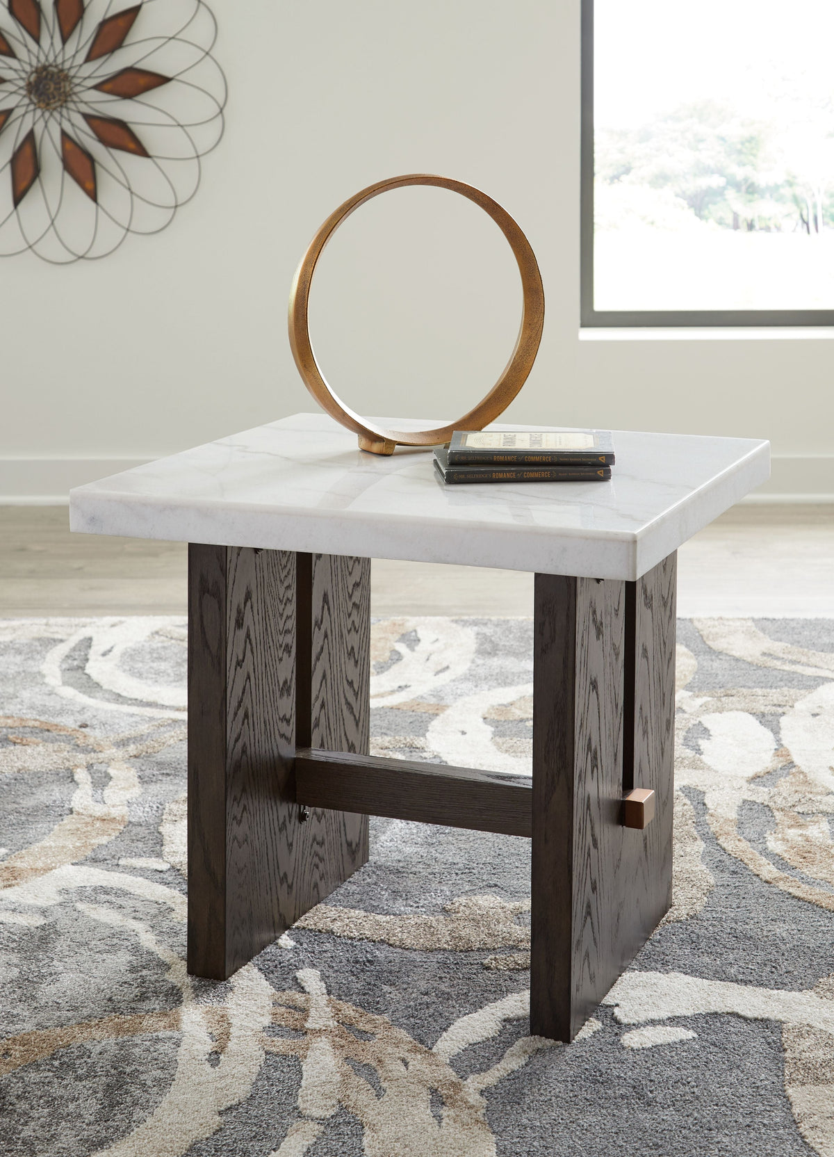 Burkhaus - Rectangular End Table - White / Dark Brown by Unique Piece Furniture