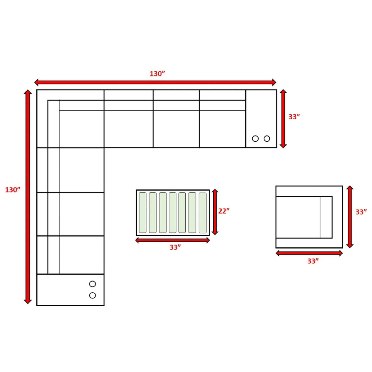 Modern Patio Rattan Sectional Set With Cushions by Unique Piece Furniture