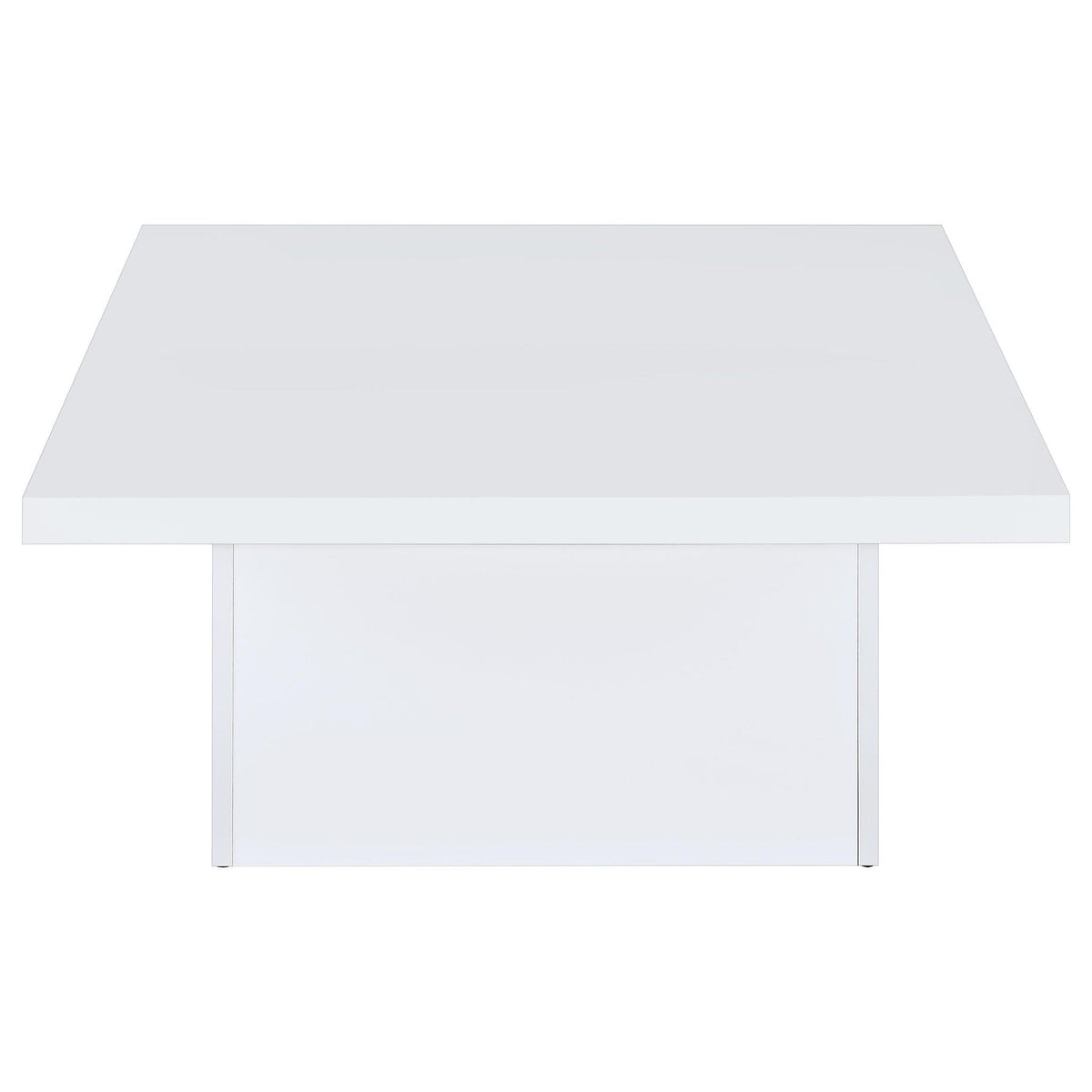 Devar Square Engineered Wood Coffee Table White High Gloss by Unique Piece Furniture