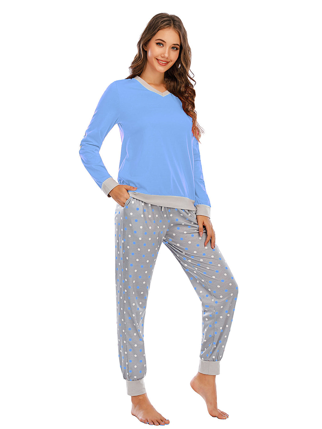 Long Sleeve Top and Polka Dot Pants Set by Wild and Free Boutique