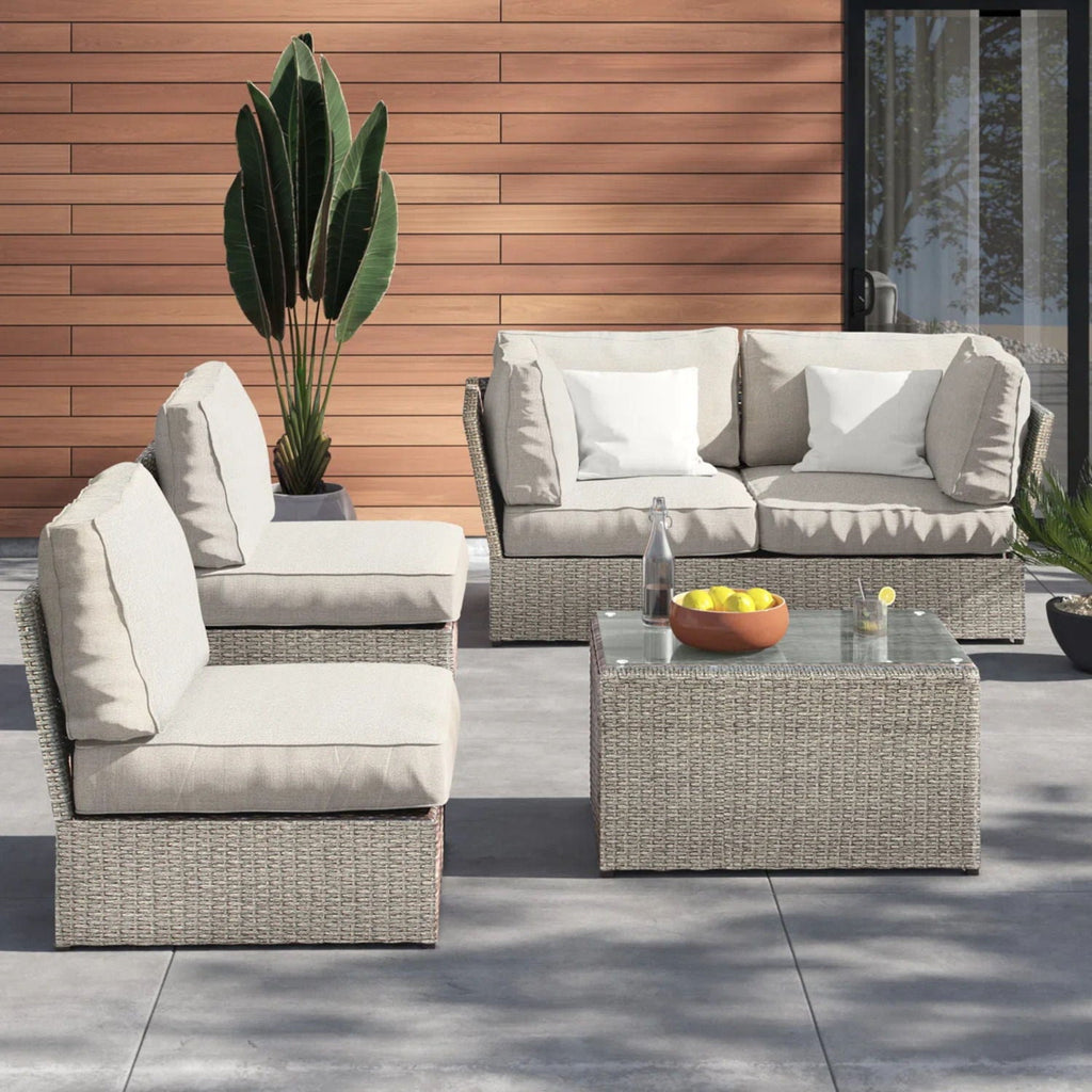 Stylish Modular Wicker Patio Seating Group by Unique Piece Furniture