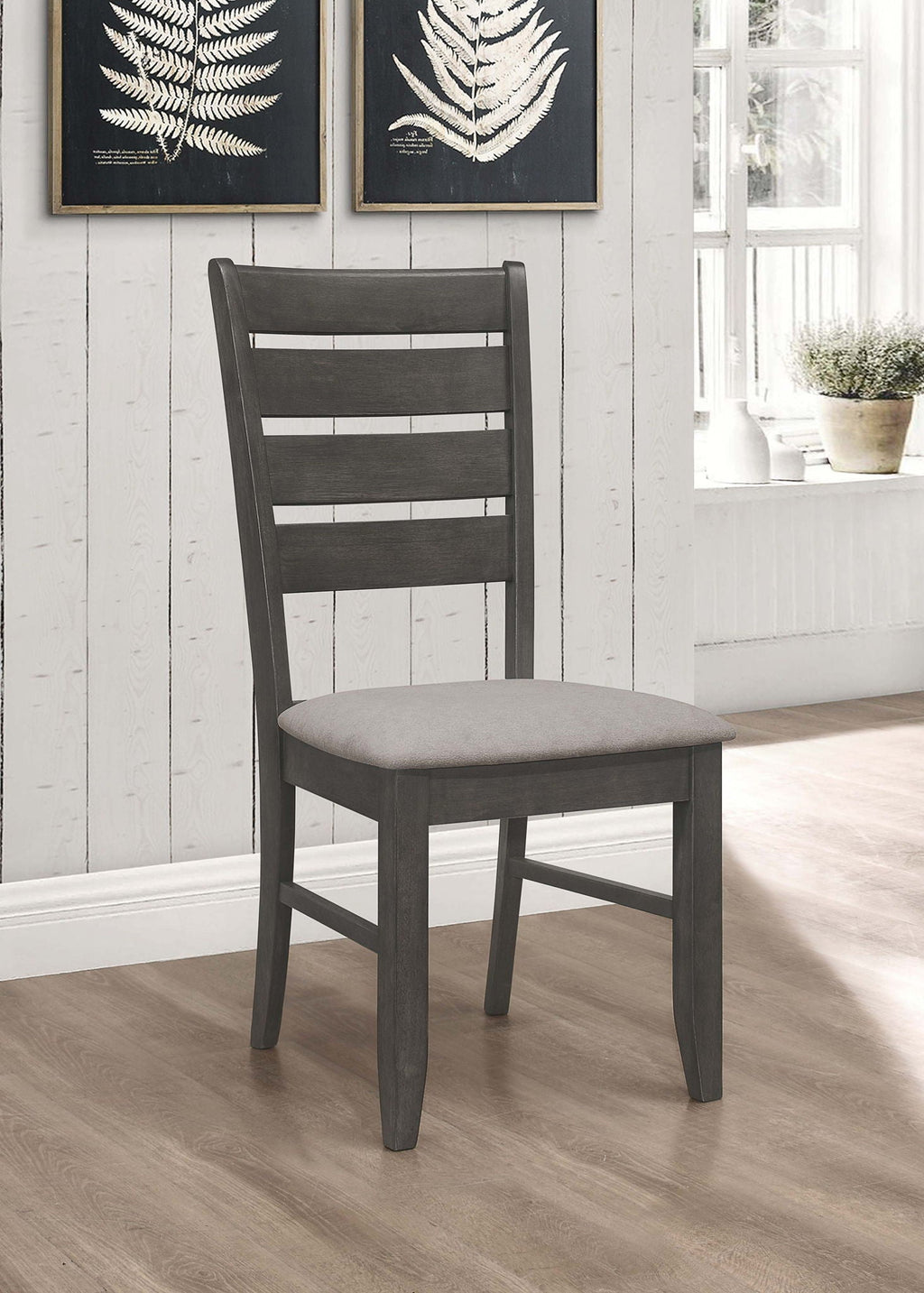 Dalila Wood Dining Side Chair Dark Grey (Set of 2) by Unique Piece Furniture