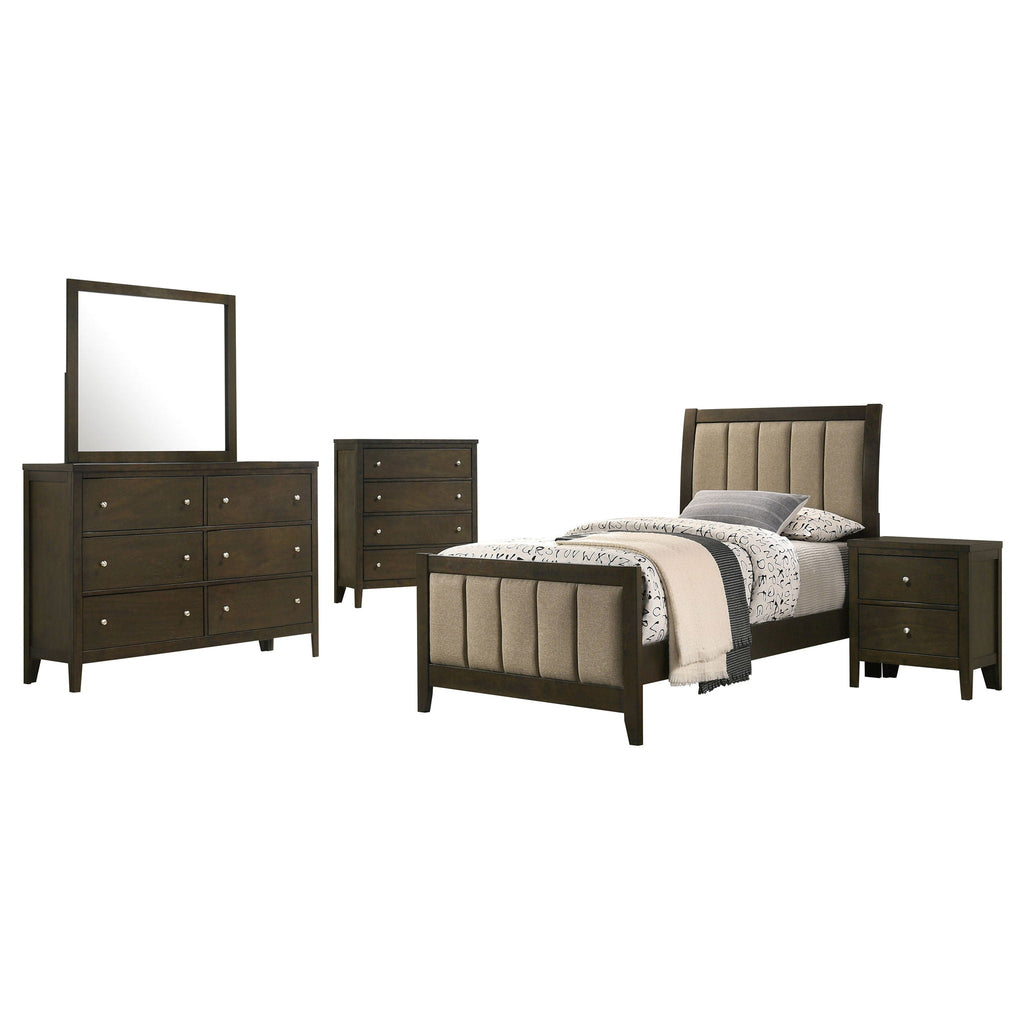 Wilkes 5-piece Twin Bedroom Set Dark Cocoa by Unique Piece Furniture