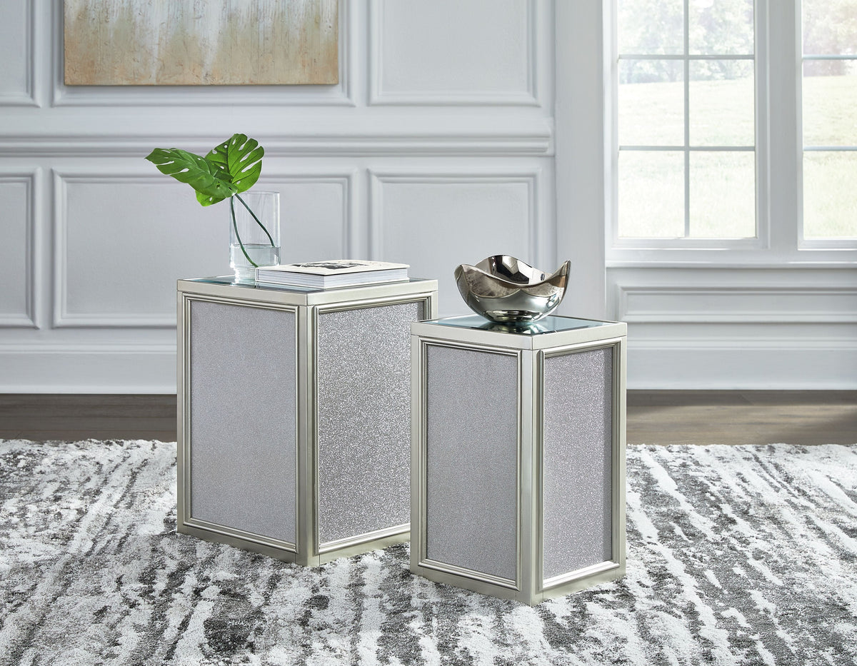 Traleena - Nesting End Tables (Set of 2) - Silver Finish by Unique Piece Furniture