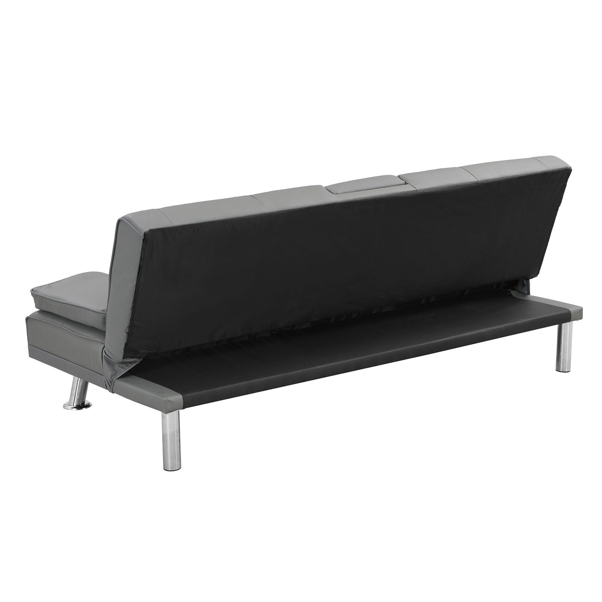 Modern Sofa Bed With Armrest 2 Holders, Wood Frame & Stainless Leg by Unique Piece Furniture