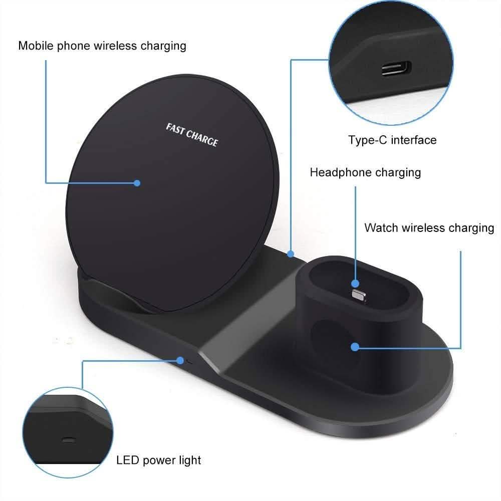 AirDock 3-in-1 Wireless Power Charging Station by DailySale