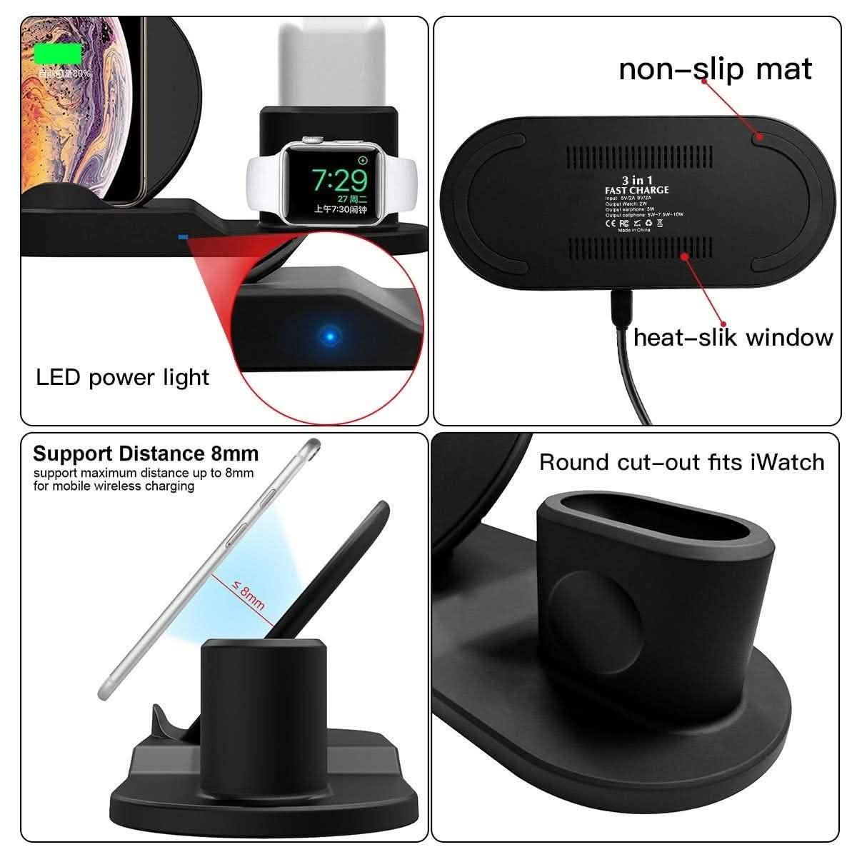 AirDock 3-in-1 Wireless Power Charging Station by DailySale