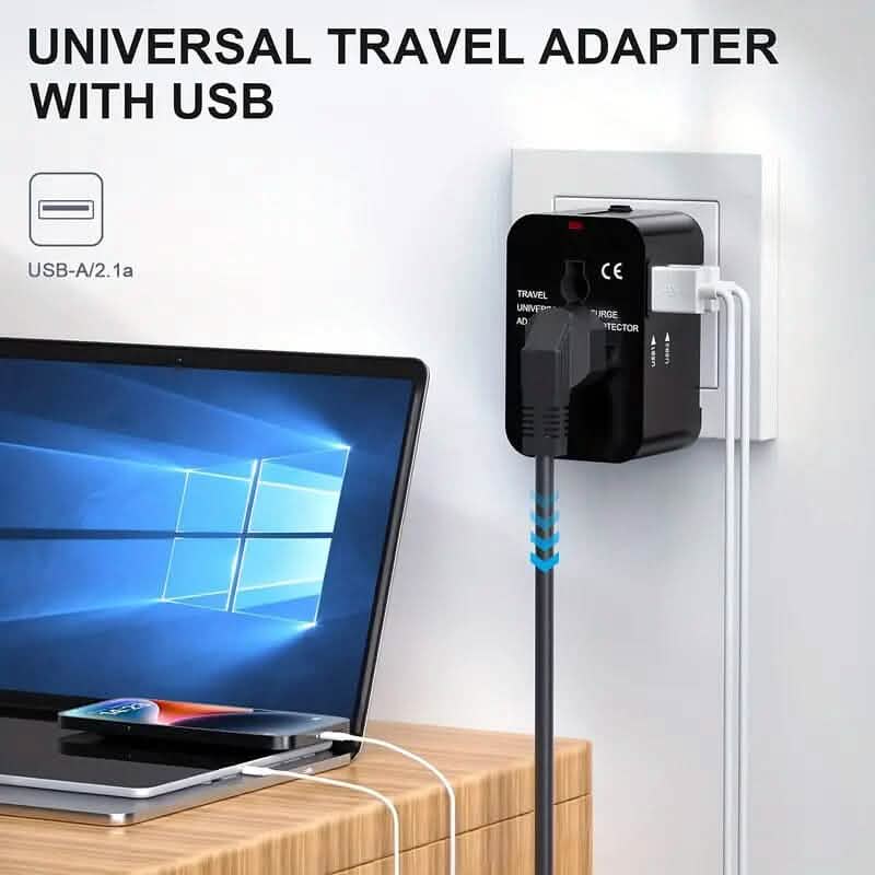 All-in-One Universal Travel Charger with Dual USB Charging Ports by DailySale