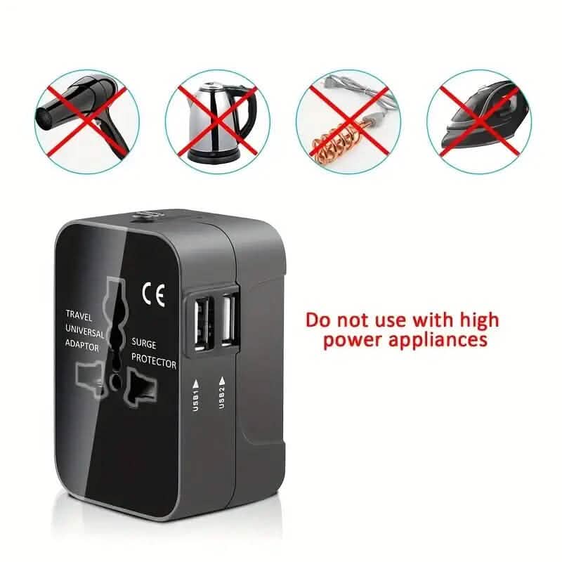 All-in-One Universal Travel Charger with Dual USB Charging Ports by DailySale