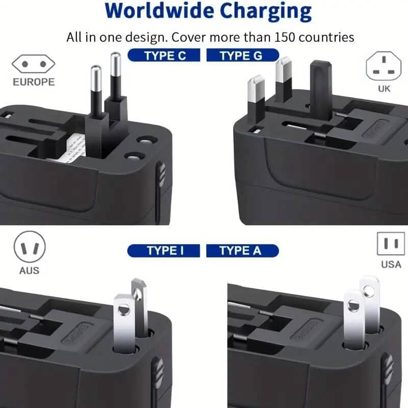 All-in-One Universal Travel Charger with Dual USB Charging Ports by DailySale