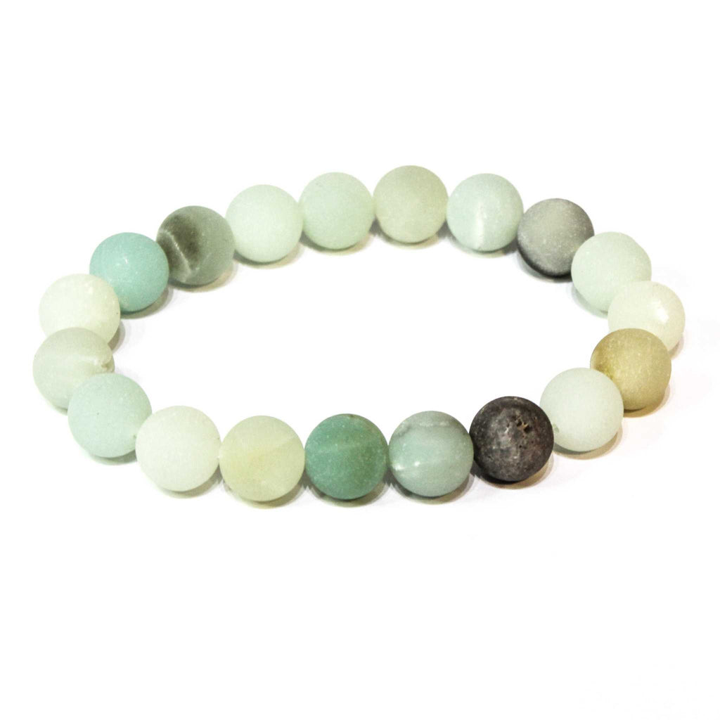 Amazonite (Matte) Round Bead Bracelet - Integrity by Sacred Crystals