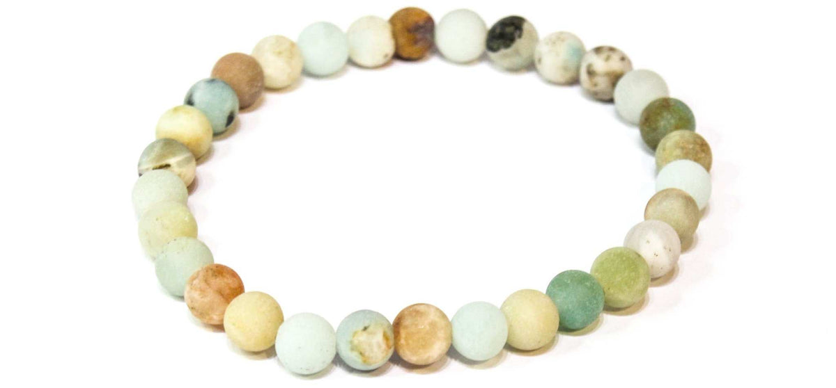 Amazonite (Matte) Round Bead Bracelet - Integrity by Sacred Crystals