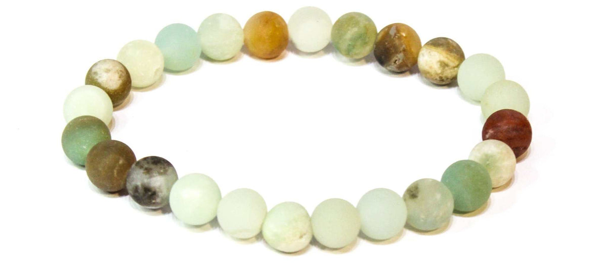 Amazonite (Matte) Round Bead Bracelet - Integrity by Sacred Crystals