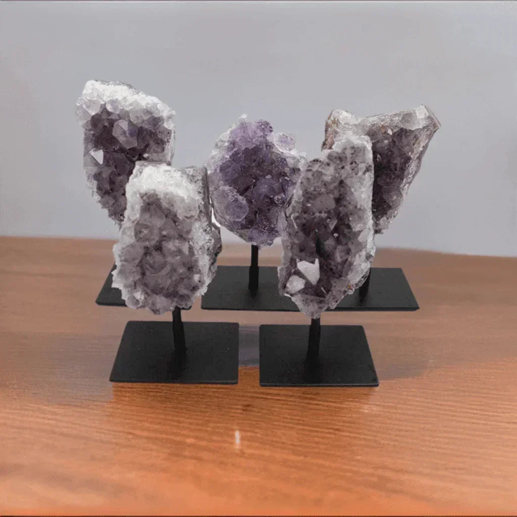 Amethyst Cluster on Metal Stand by Classic Variable