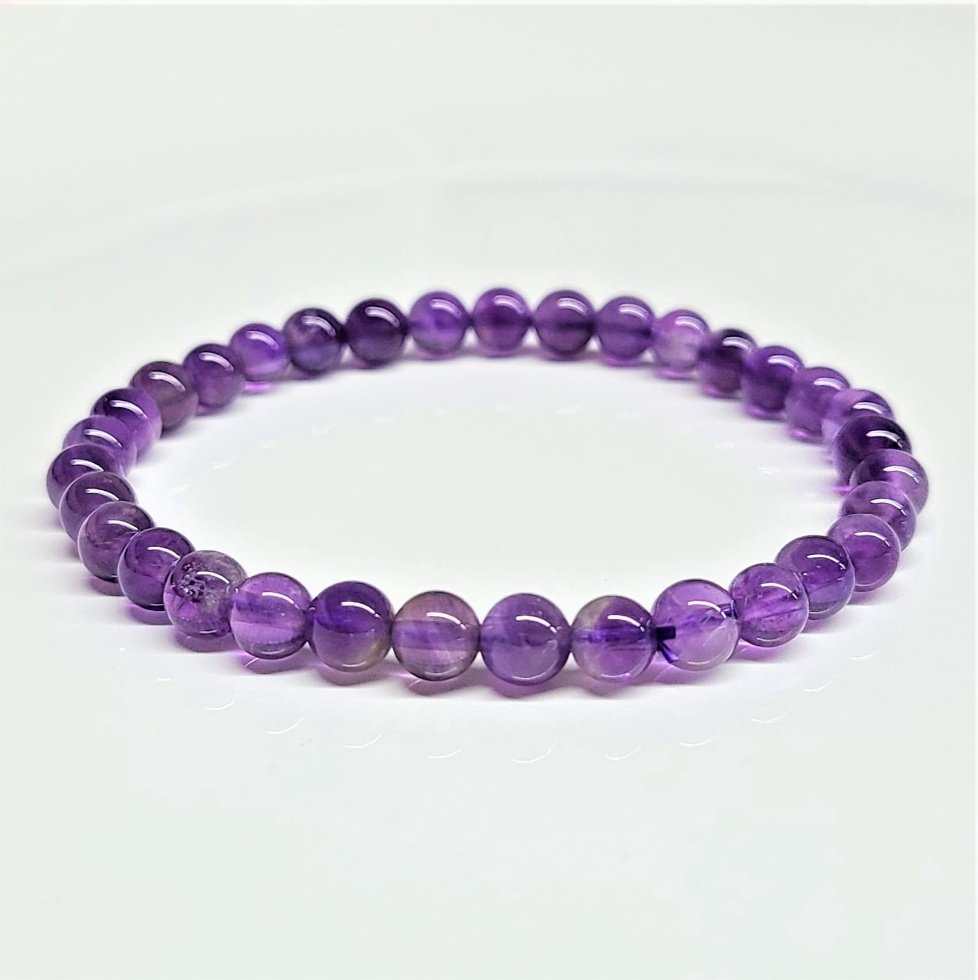 Amethyst Round Bead Bracelet - The Serenity Stone by Sacred Crystals