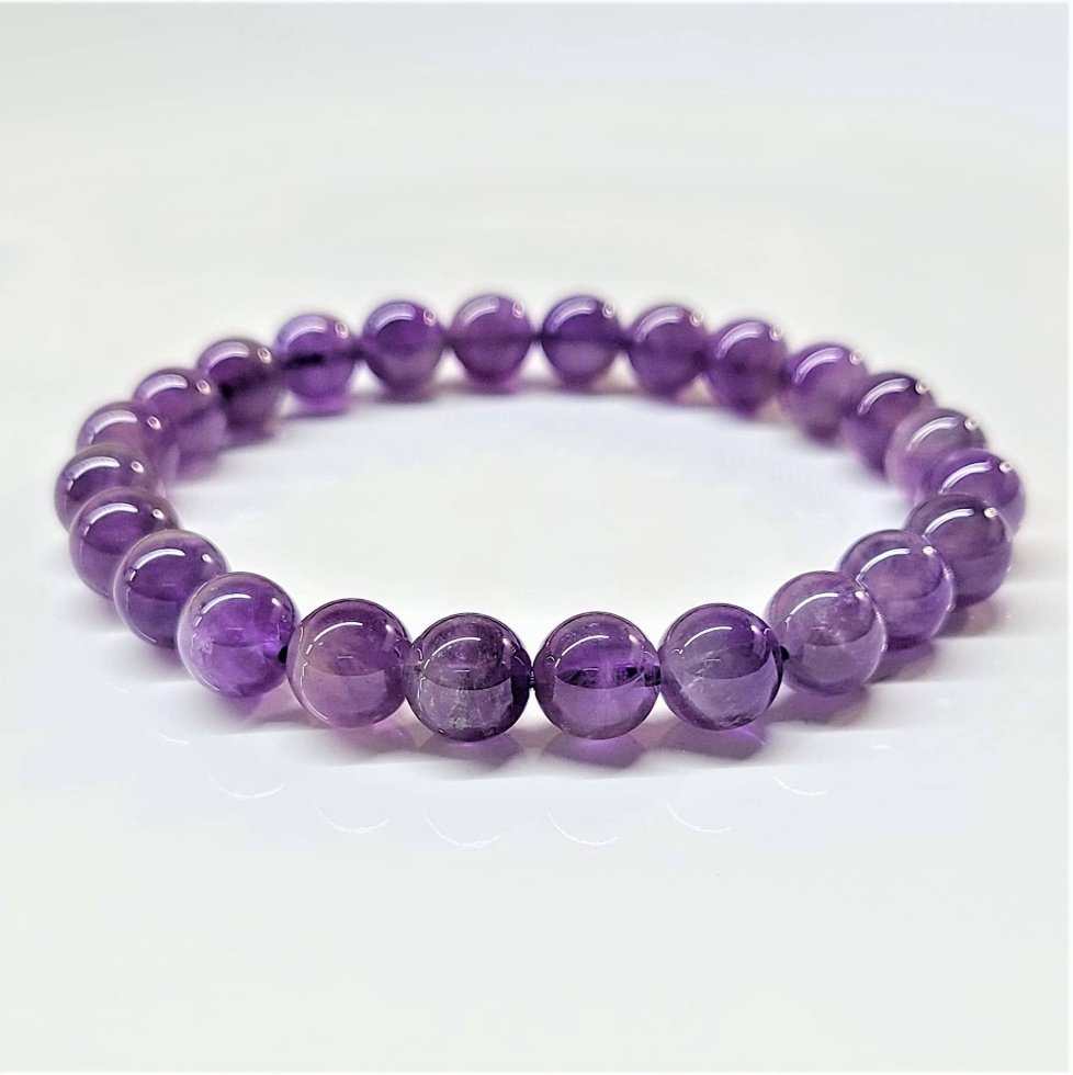 Amethyst Round Bead Bracelet - The Serenity Stone by Sacred Crystals